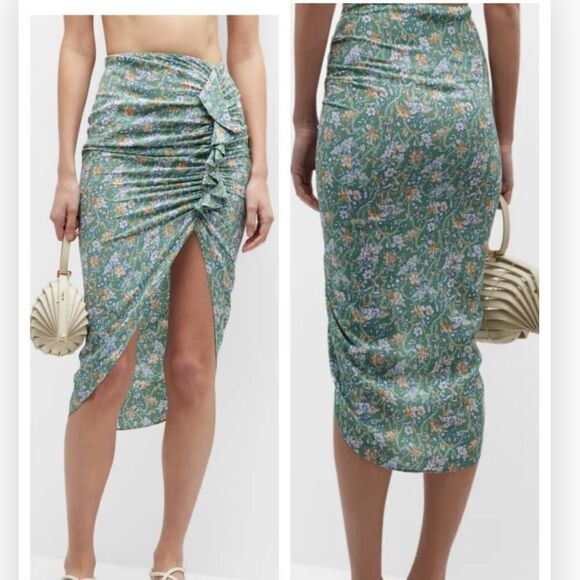 NWT VERONICA BEARD Hazel floral asymmetric midi skirt sz XL - Picture 1 of 10